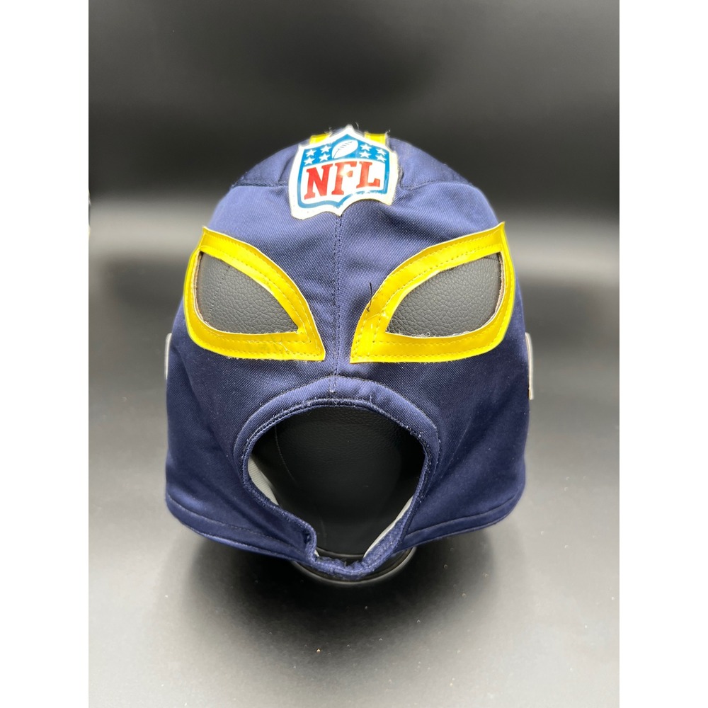 NFL Los Angeles Chargers Lucha Libre Wrestling Mask Navy Blue Yellow Fan Gear